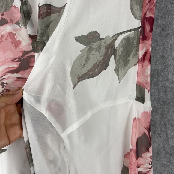 Robbie Bee Chiffon Dress Womens 12 Floral Cowl Neck Romantic Whimsy Fairy Y2K - Picture 14 of 15